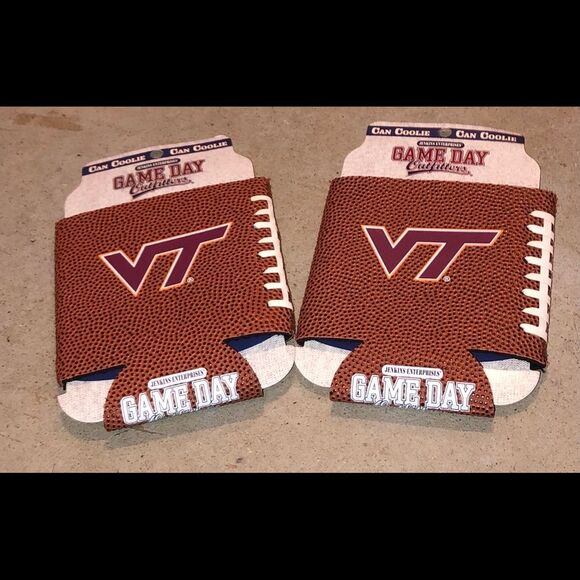 Virginia Tech Hokies Football Can Cooler Coolie Set of 2 - Picture 2 of 2